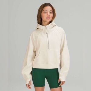 Lululemon Cream Scuba Hoodie Cropped Sweatshirt Oversized Size XS/S